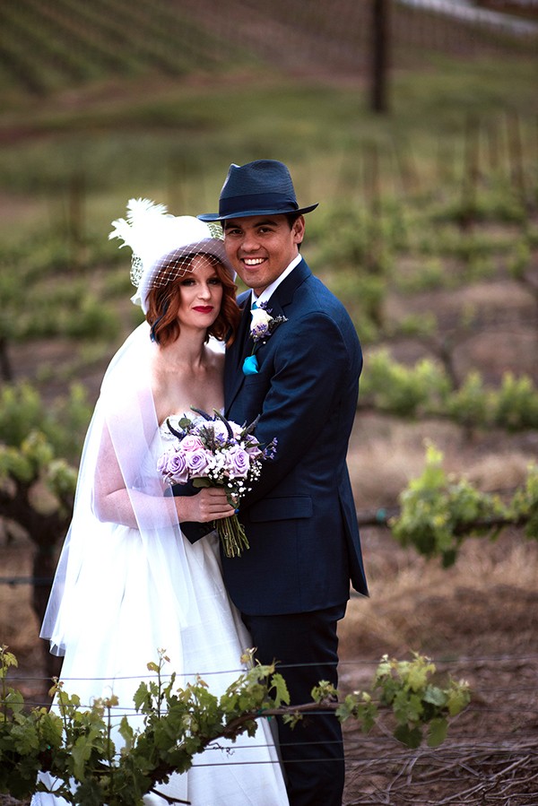 Wedding in the hat. Saluti Cellars Vineyards