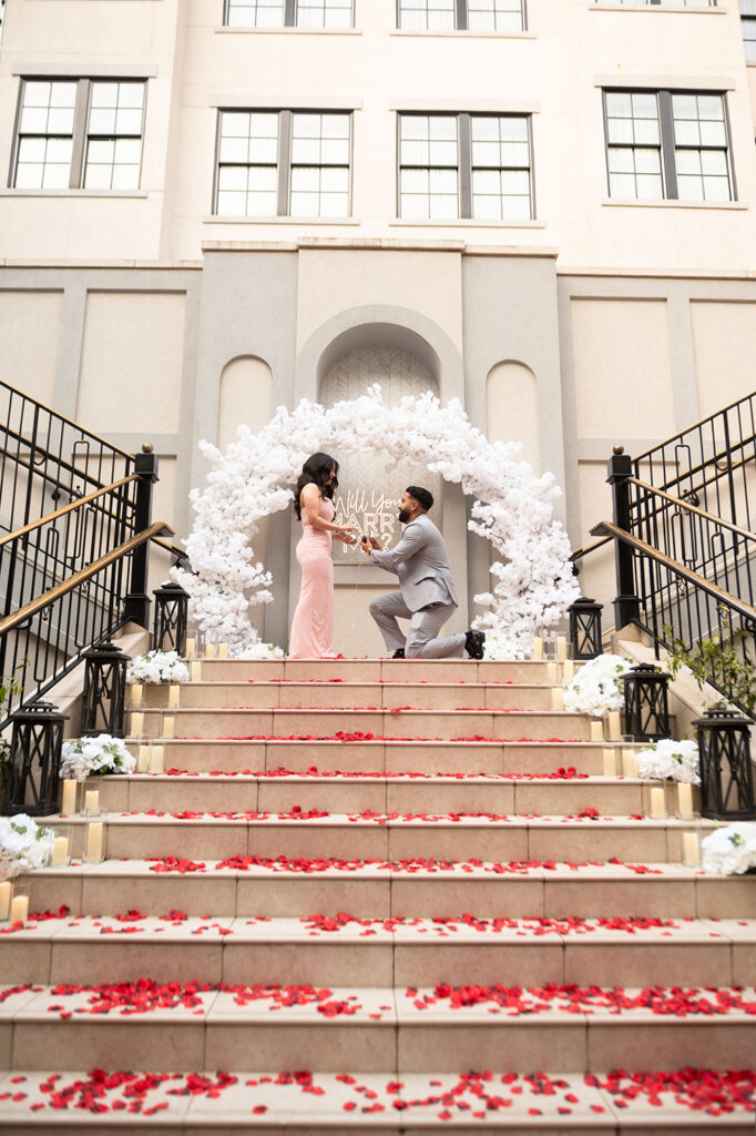 Emotional reaction during proposal at romantic Tennessee hotel